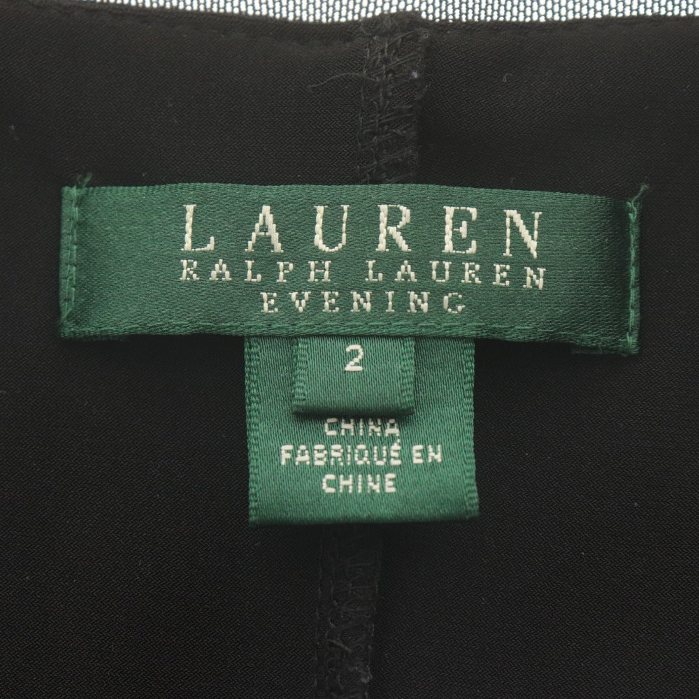 ■ LAUREN RALPH LAUREN ローレンラルフローレン ワンピース ドレス ノースリーブ ロング丈 イブニング レディース 2 ブラック