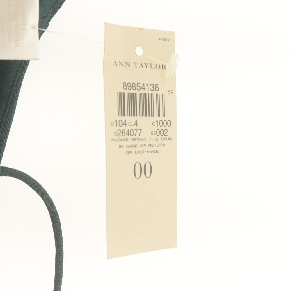 ■ ANN TAYLOR アンテイラー ドレス ワンピース ワンショルダー ロング丈 パーティ レディース 00 グリーン タグ付き 未使用