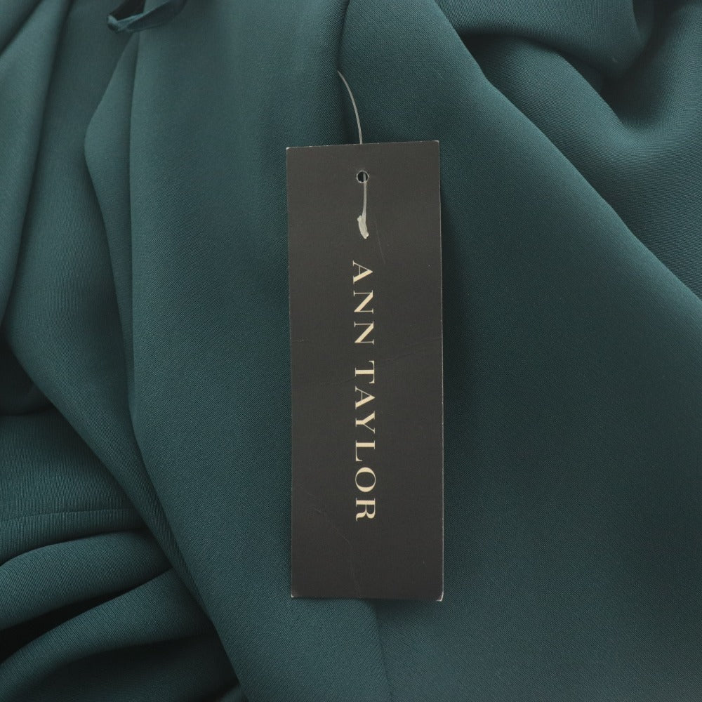 ■ ANN TAYLOR アンテイラー ドレス ワンピース ワンショルダー ロング丈 パーティ レディース 00 グリーン タグ付き 未使用