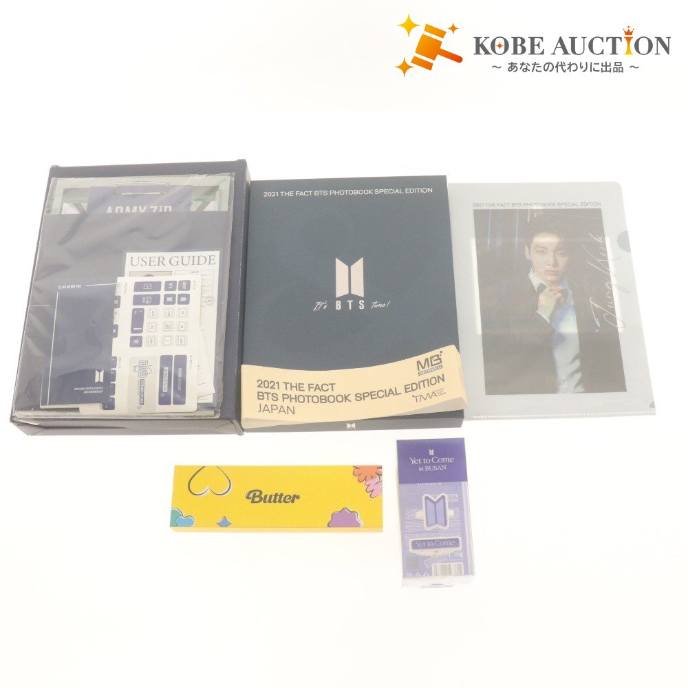 ■ BTS グッズ 4点セット まとめ売り Butter ブレスレット Yet to Come in BUSAN DECOBAND 2021THE FACT PHOTOBOOK 等 箱付き