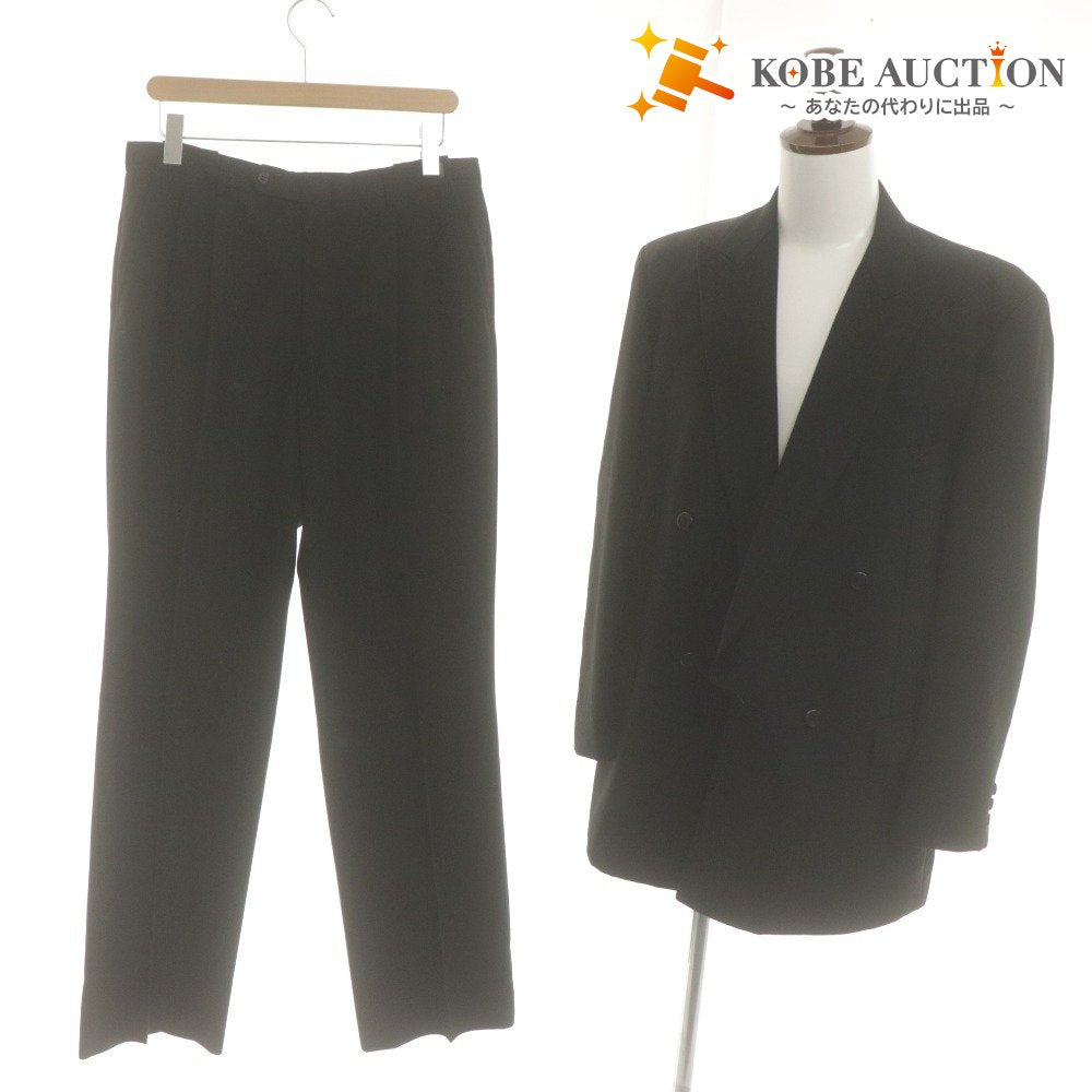 ■ Kanebo Double Suit Setup Long Sleeve Outerwear Pants Bottoms Formal Ceremonial Attire Mourning Clothes Men's 96A7 (XL equivalent) Black