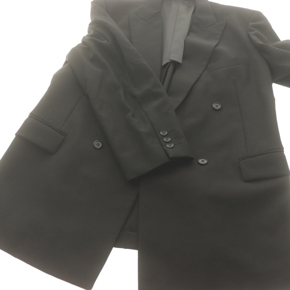 ■ Kanebo Double Suit Setup Long Sleeve Outerwear Pants Bottoms Formal Ceremonial Attire Mourning Clothes Men's 96A7 (XL equivalent) Black