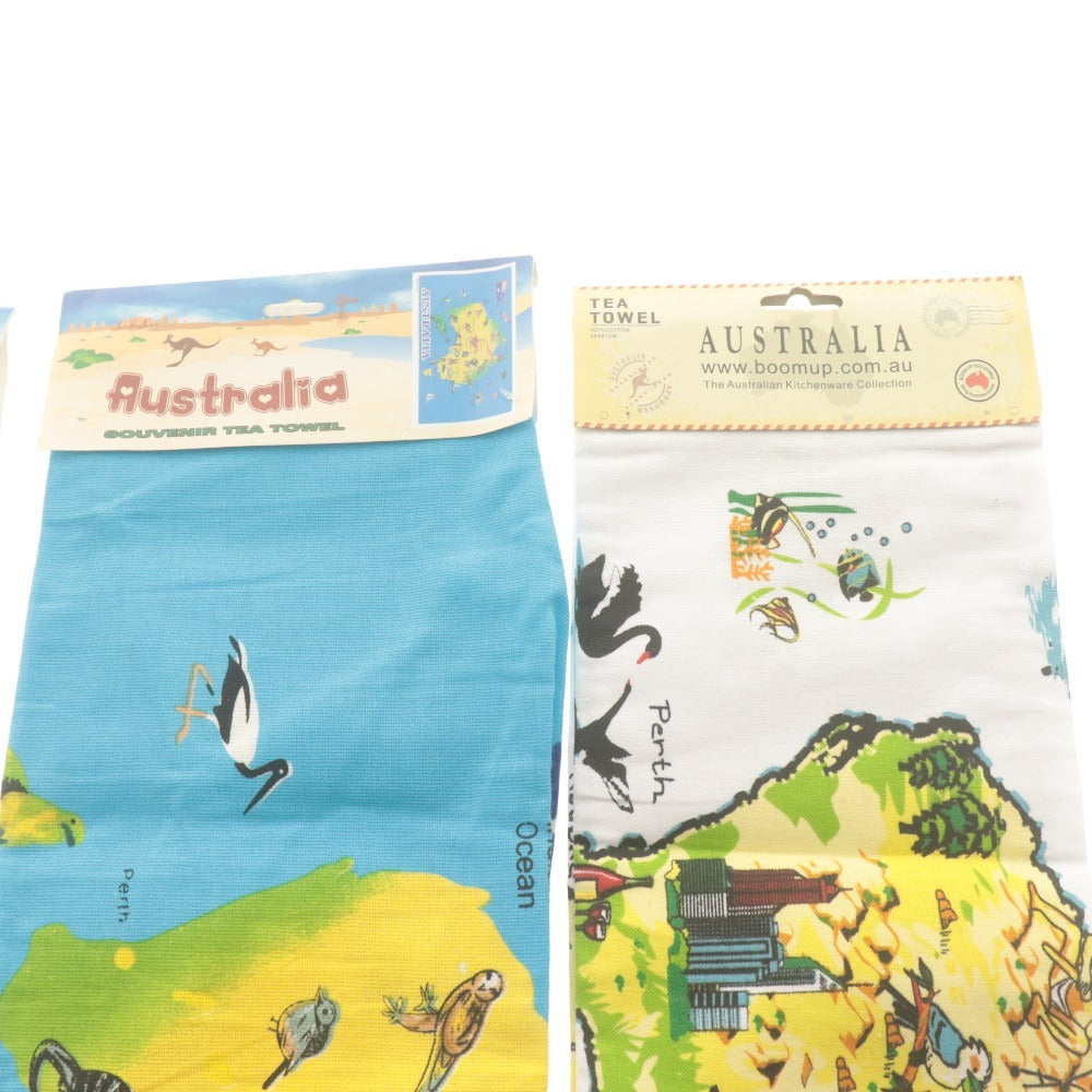 ■ Australia オーストリア ティータオル 4枚/点セット まとめ売り TEA TOWEL コアラ 総柄 コットン 未開封 未使用