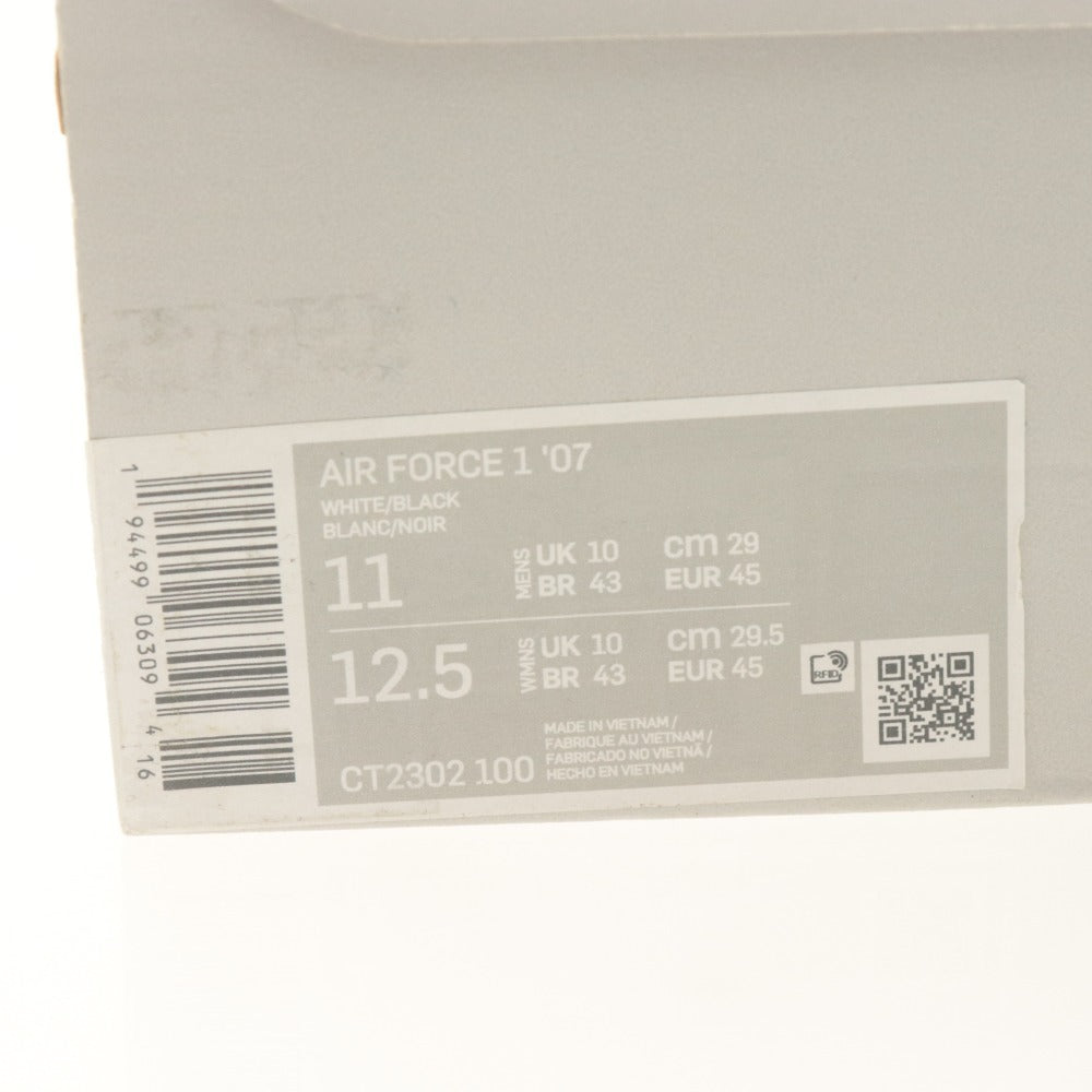 ■ Nike ナイキ スニーカー シューズ 靴 Air Force 1 07 エアフォース CT2302-100 メンズ 29cm ホワイトブラック 白黒 箱/タグ付き 未使用