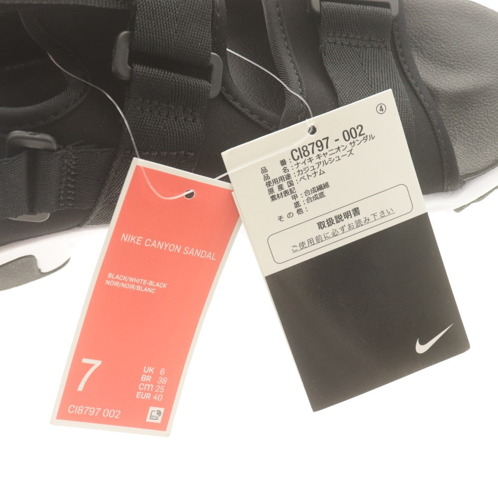 ■ NIKE ナイキ サンダル シューズ 靴 CANYON SANDAL キャニオン サンダル C18797-002 メンズ 25cm ブラック ホワイト 箱/タグ付き 未使用