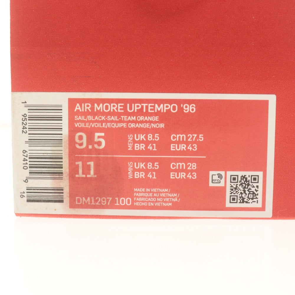 ■ ナイキ スニーカー 靴 AIR MORE UPTEMPO '96 トレーディングカード DM1297-100 メンズ 27.5cm 白黒 ベージュ系 箱/タグ付き 未使用
