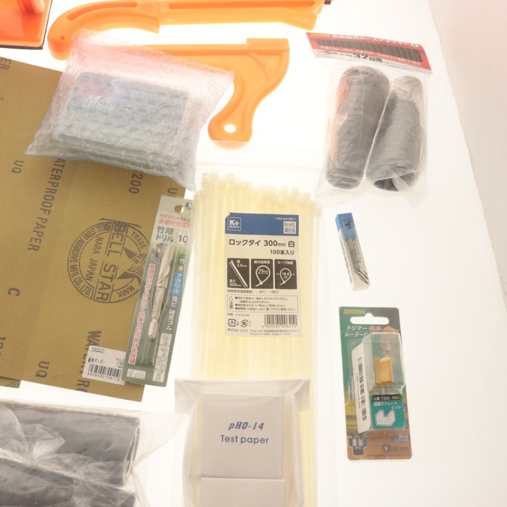 ■ DIY用品 大量セット まとめ売り 追入鑿/ビス,ネジ/ニス/ペイント/T型定規/金切鋸/ボンド/ヤスリ/ギボシ端子/安全治具/他 等 未使用含む
