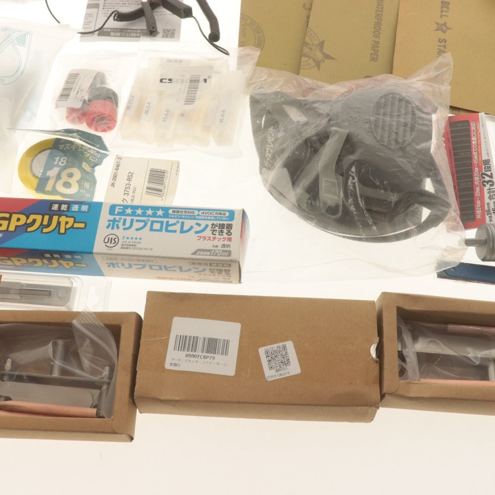 ■ DIY用品 大量セット まとめ売り 追入鑿/ビス,ネジ/ニス/ペイント/T型定規/金切鋸/ボンド/ヤスリ/ギボシ端子/安全治具/他 等 未使用含む