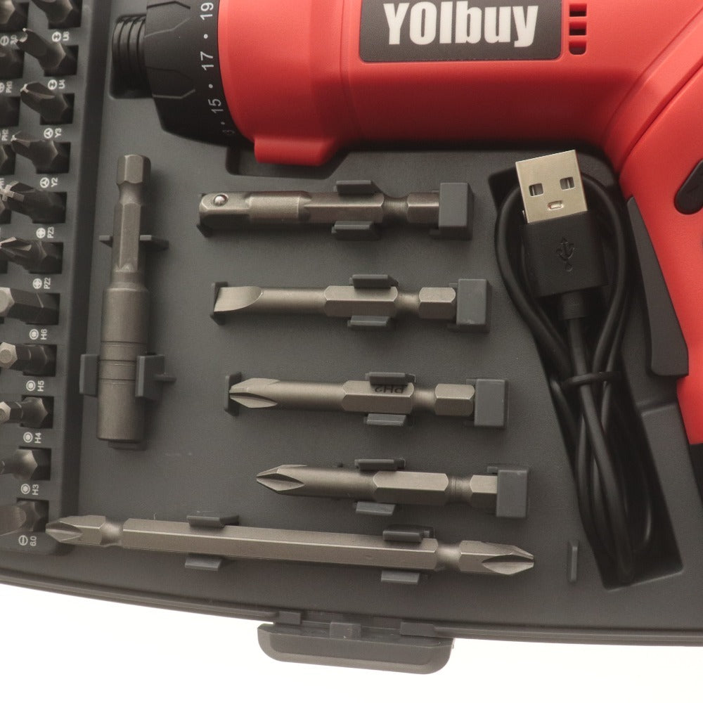 ■ YOIbuy PRO 3.6V充電式電動ドリルドライバー GD36-1 2000mAh ペン型変形可能 最大締付けトルク6.8Nm 21段クラッチギア 付属品付 未使用