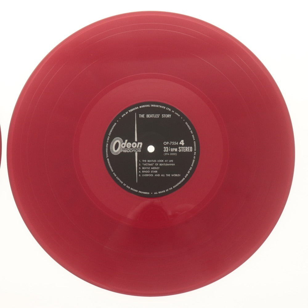 ■ THE BEATLES'STORY LPレコード 赤盤 BOX 2枚組 ビートルズ物語 OP-7553-4 STEREO 付属品 帯付き