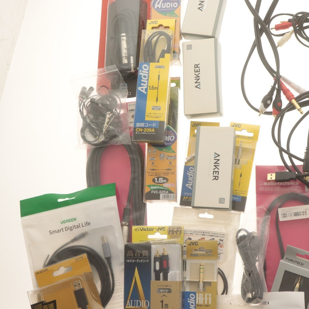 ■ ケーブル 大量セット まとめ売り オーディオ/タイプC HDMI出力変換 /HDMI/USB/micro/Anker/マイク/XLR/ 他 結束バンド付き 未開封含む