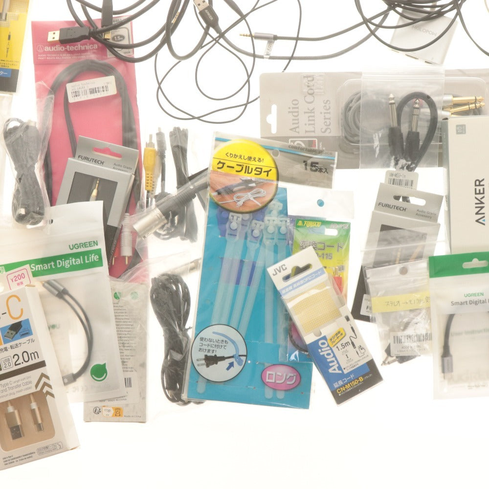 ■ ケーブル 大量セット まとめ売り オーディオ/タイプC HDMI出力変換 /HDMI/USB/micro/Anker/マイク/XLR/ 他 結束バンド付き 未開封含む