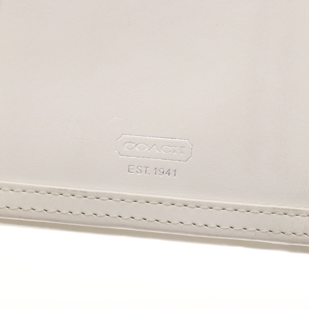 ■ COACH コーチ オーガナイザー ドキュメントケース 書類鞄 セカンドバッグ カードケース 手帳型 ボタン メンズ レディース アイボリー系