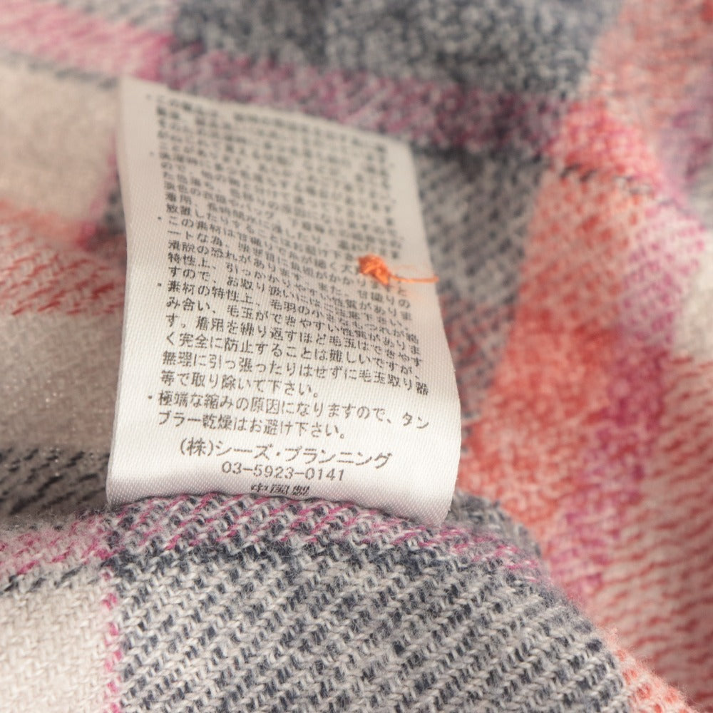 ■ ドラッグストアーズ drug stores シャツジャケット 長袖 トップス アウター 襟 ボタン チェック柄 レディース メンズ F グレー 赤系