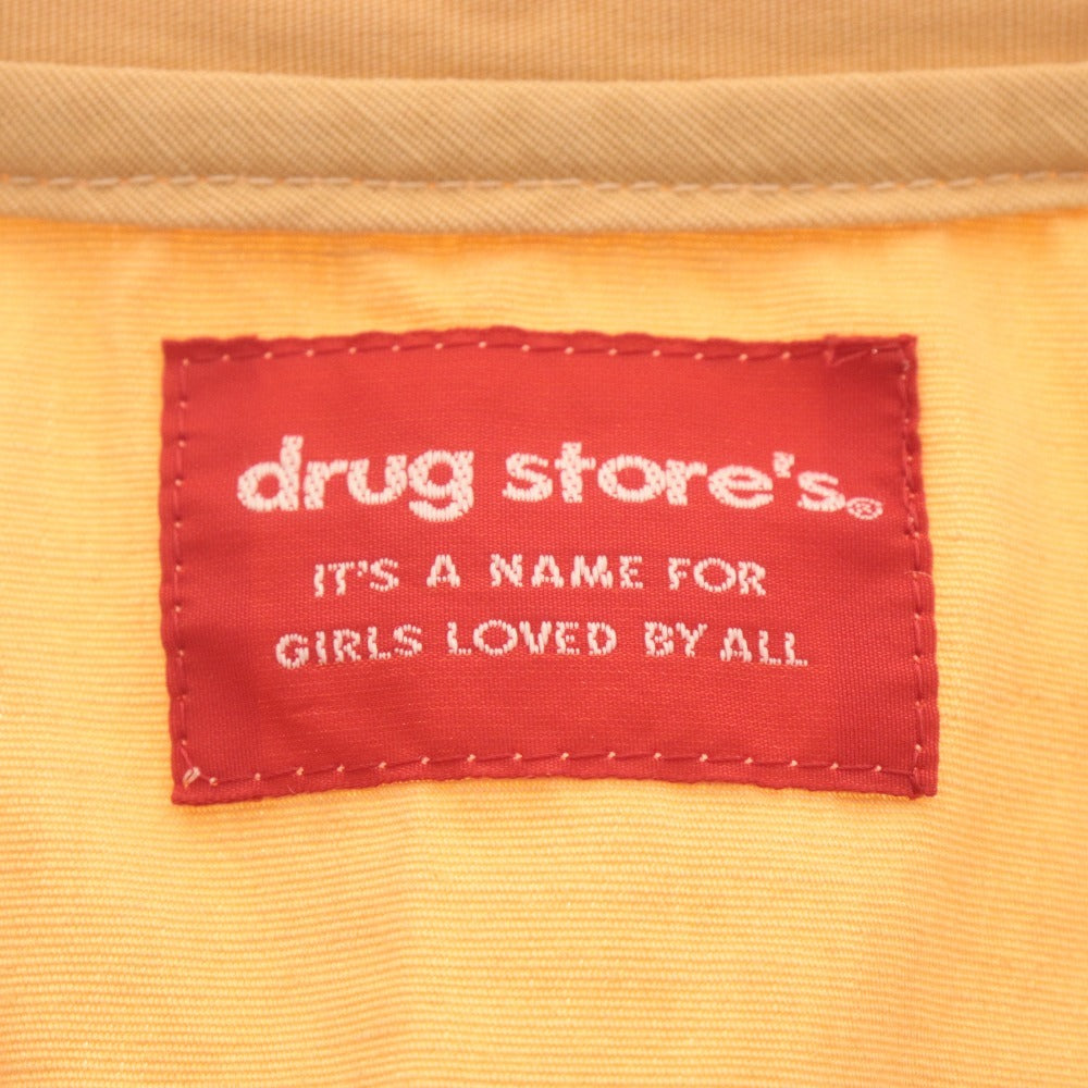 ■ ドラッグストアーズ drug stores ベスト ジレ アウター 襟 ファスナー 日本製 レディース メンズ 実寸M~L相当 ベージュキャメル系