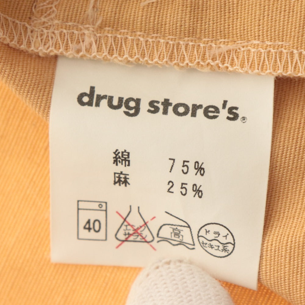 ■ ドラッグストアーズ drug stores ベスト ジレ アウター 襟 ファスナー 日本製 レディース メンズ 実寸M~L相当 ベージュキャメル系