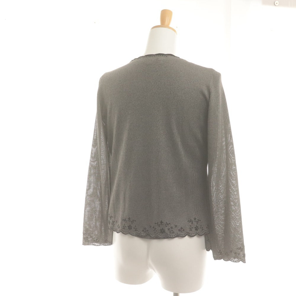 ■ Chancery Lane アンサンブル カーディガン ニットシャツ 長袖 アウター トップス 花柄 レディース L M 黒 グレー 未使用