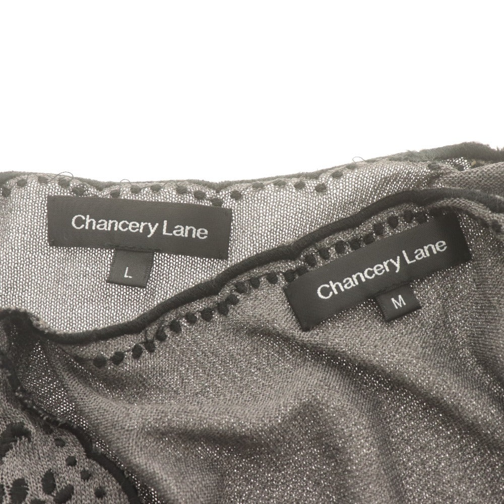 ■ Chancery Lane アンサンブル カーディガン ニットシャツ 長袖 アウター トップス 花柄 レディース L M 黒 グレー 未使用