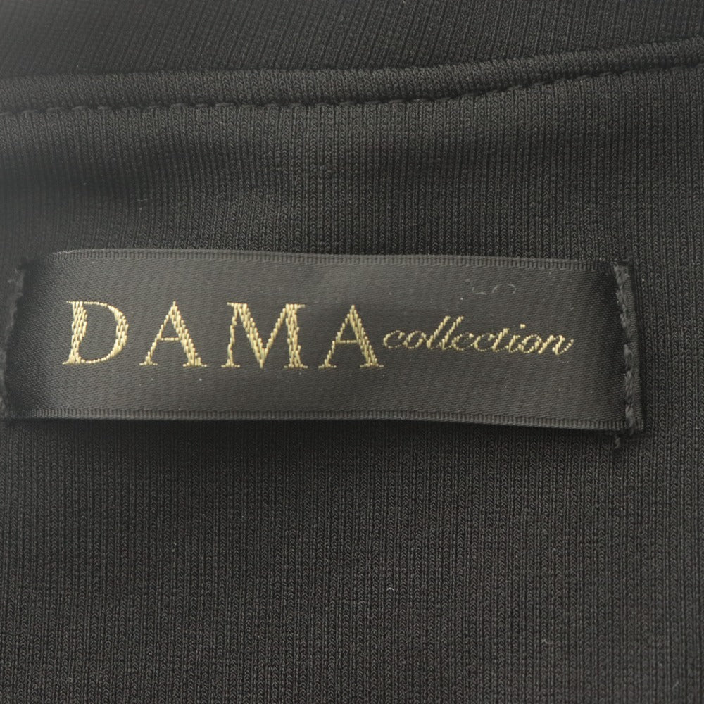 ■ DAMA collection ダーマコレクション ノースリーブトップス プルオーバー 襟 スリット レディース 9R (M相当) 黒 ブラック 未使用
