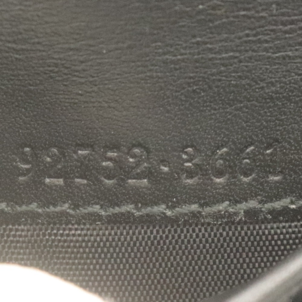 ■ グッチ GUCCI 二つ折り財布 92752-3661 革 レザー メタルロゴ カード 小銭 札 ヴィンテージ レディース メンズ 黒 付属品付き 未使用