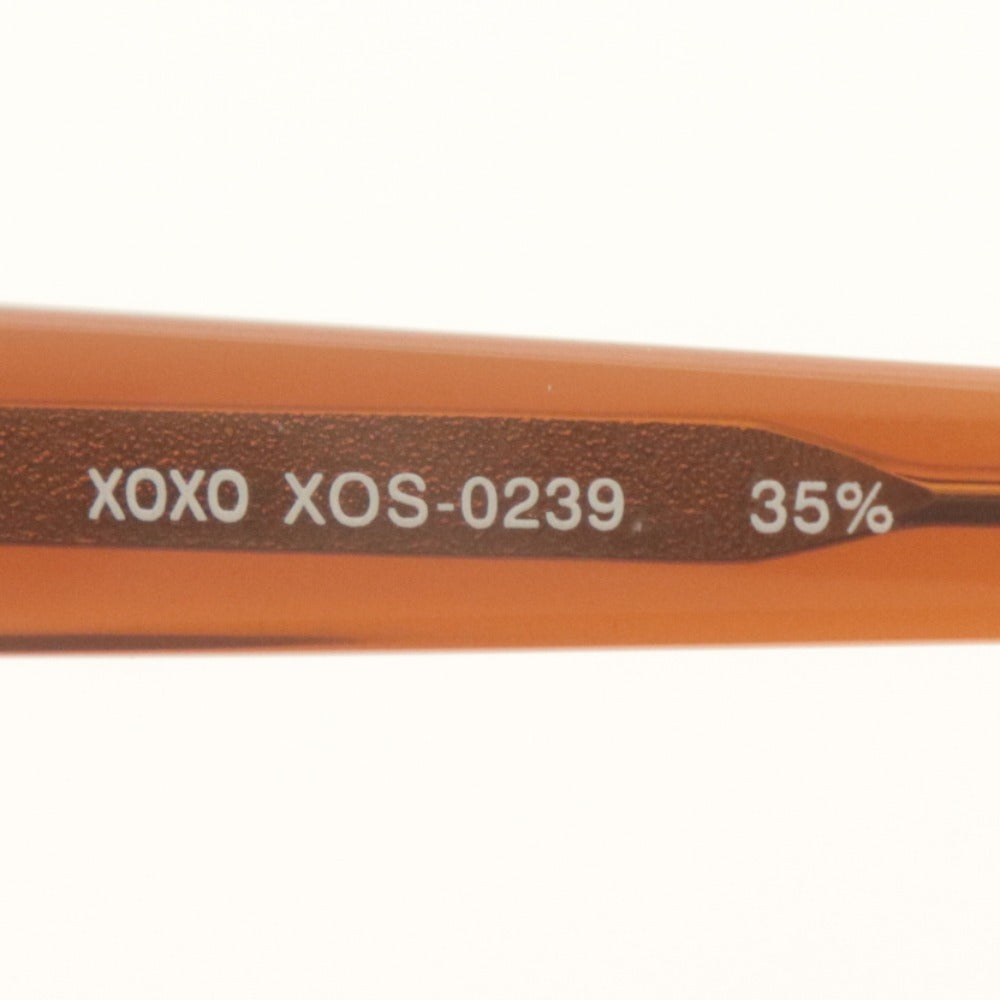 ■ XOXO キスキス サングラス 眼鏡 XOS-0239 35% 59□16-120 度なしレンズ UVカット 伊達メガネ レディース ブラウン 付属品付き