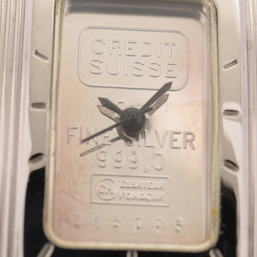 ■ CREDIT SUISSE クレディスイス 腕時計 クオーツ FINE SILVER 999.0 015045 INGOT インゴットウォッチ レディース シルバー 動作未確認
