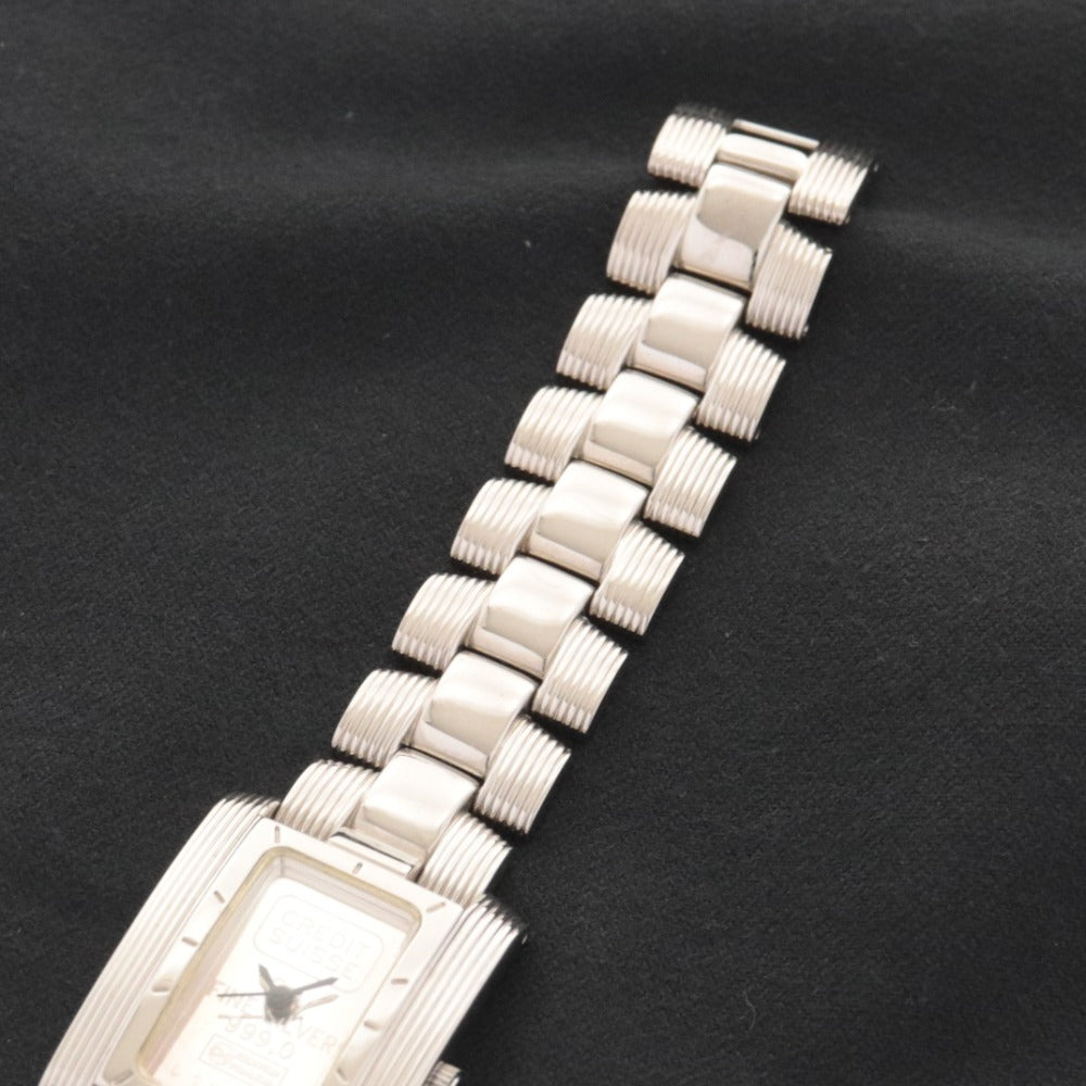 ■ CREDIT SUISSE クレディスイス 腕時計 クオーツ FINE SILVER 999.0 015045 INGOT インゴットウォッチ レディース シルバー 動作未確認