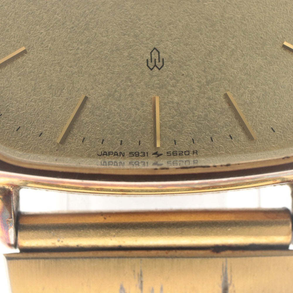 ■ SEIKO セイコー 腕時計 クオーツ 5931-5470 A 勤続35年 企業記念品 贈答品 金メッキ 耐水 メンズ レディース ゴールド 動作未確認