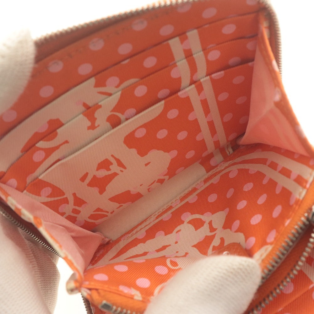■ エルメス HERMES ミニ財布 アザップ シルクイン コンパクト C刻印 SL 002 DB ファスナー カード小銭入れ レディース メンズ オレンジ系