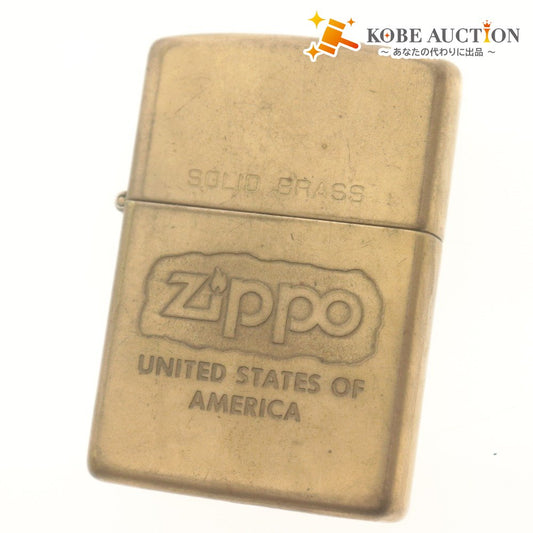 ■ ZIPPO ジッポー オイルライター UNITED STATES OF AMERICA SOLID BRASS VIII USA ゴールド 動作品