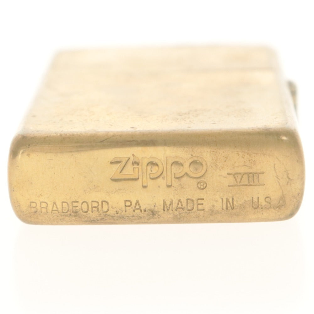 ■ ZIPPO ジッポー オイルライター UNITED STATES OF AMERICA SOLID BRASS VIII USA ゴールド 動作品