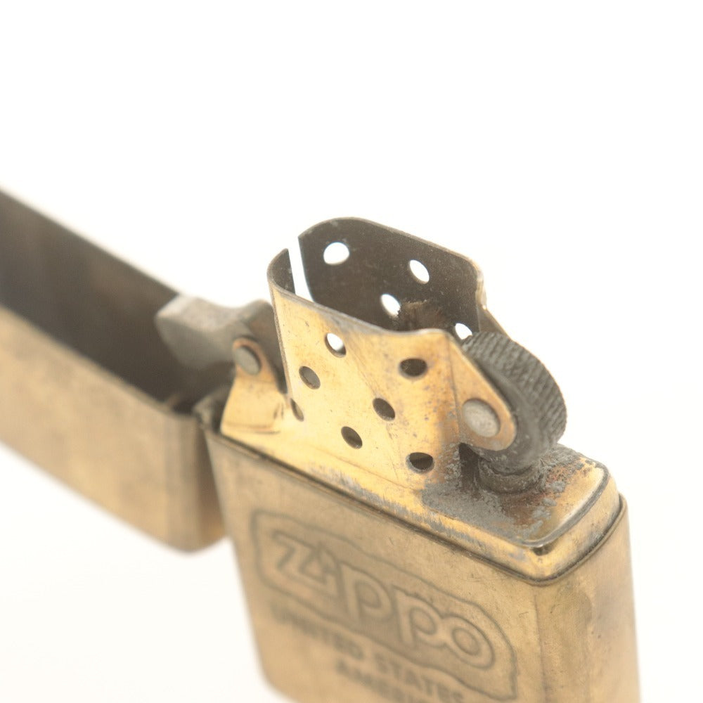 ■ ZIPPO ジッポー オイルライター UNITED STATES OF AMERICA SOLID BRASS VIII USA ゴールド 動作品