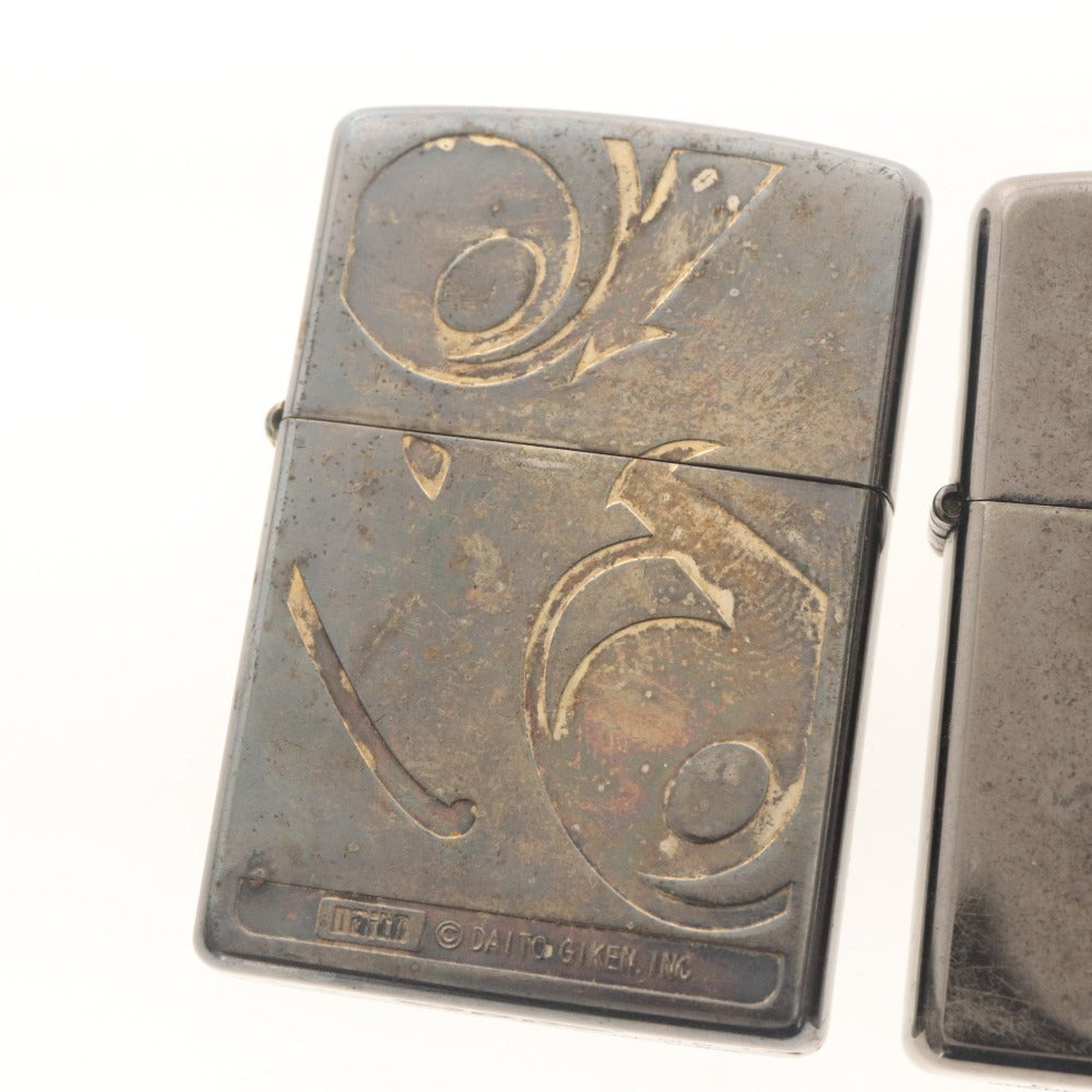 ■ ZIPPO ジッポー オイルライター 2点セット まとめ売り 大都技研 総柄 パチンコ D 2005 / バタフライ 蝶柄 E 2004/ U.S.A製 動作品