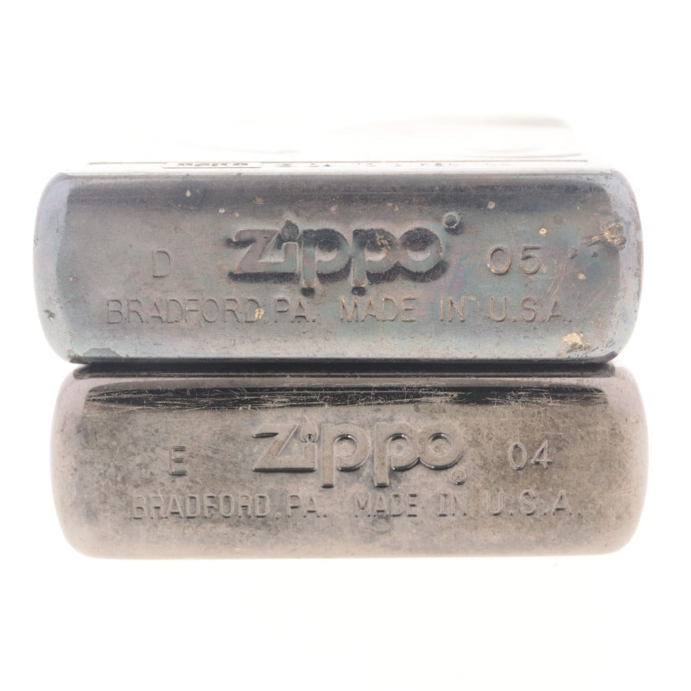 ■ ZIPPO ジッポー オイルライター 2点セット まとめ売り 大都技研 総柄 パチンコ D 2005 / バタフライ 蝶柄 E 2004/ U.S.A製 動作品