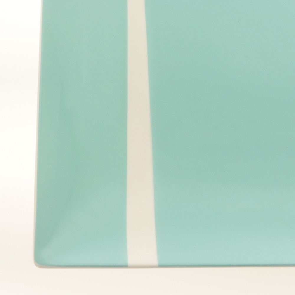■ TIFFANY&CO. ティファニー スクエア プレート ブルーボックス リボン 浅 角皿 食器 陶器 全長24cm