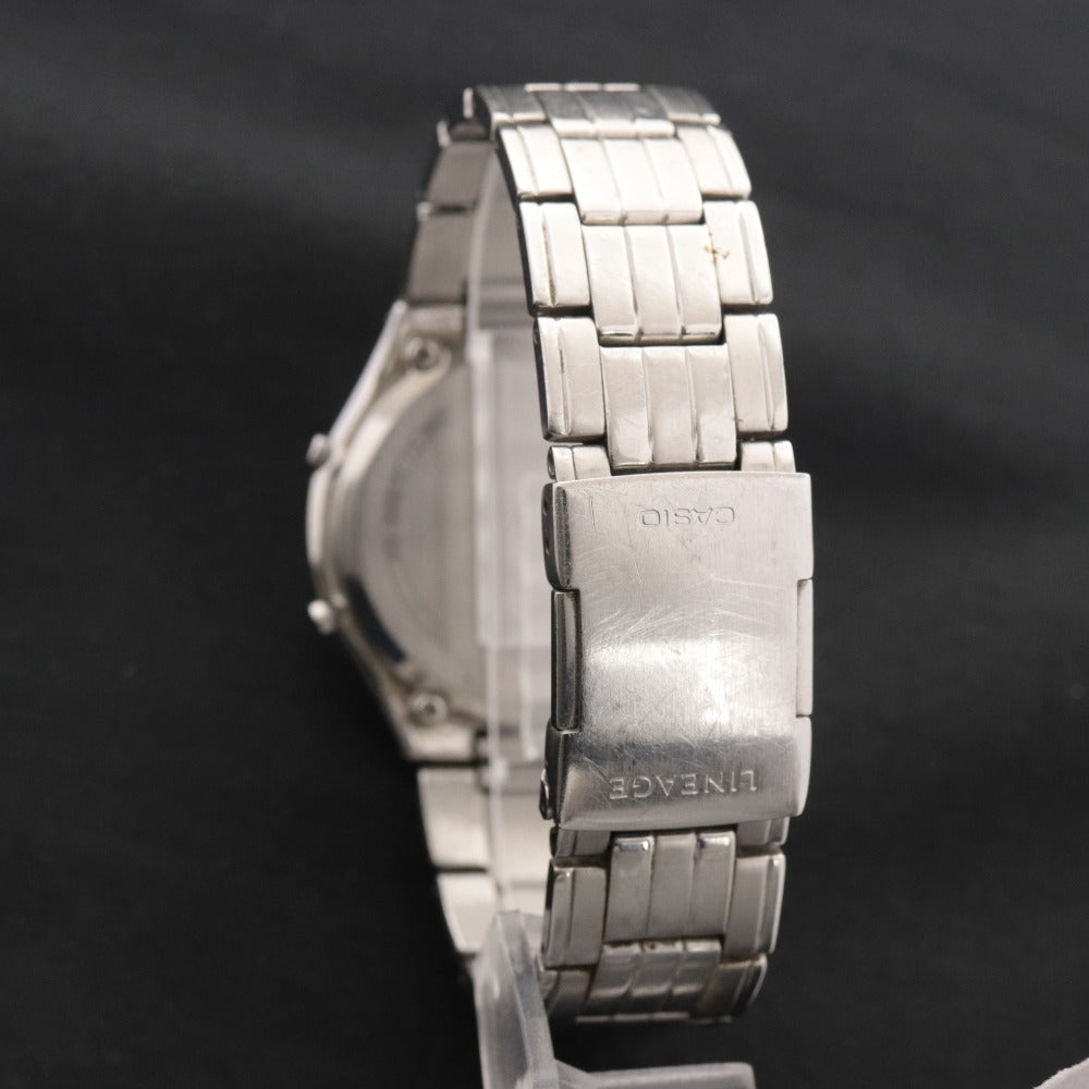 ■ CASIO Solar Watch LINEAGE MULTI BAND 5 wave ceptor 4709 LCW-M200 Radio-Controlled Men's Silver with Accessories, Tested, Partially Damaged
