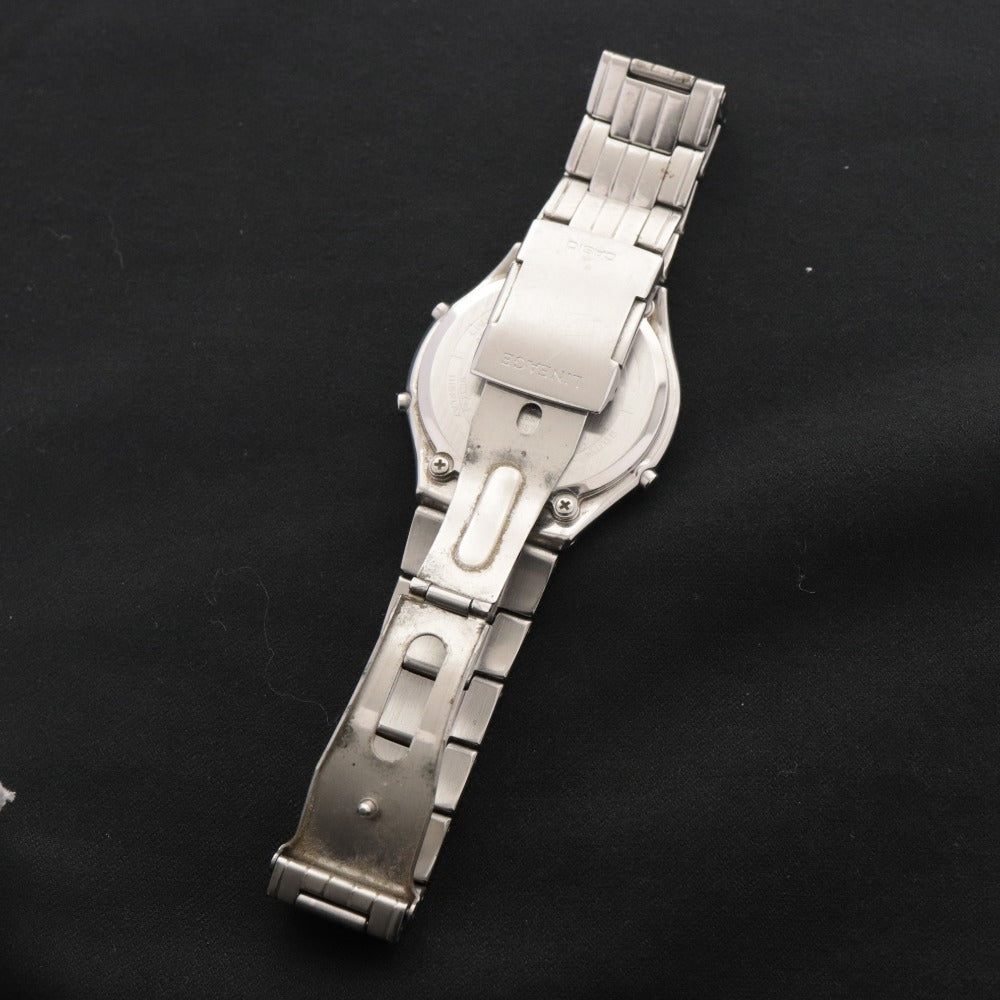 ■ CASIO Solar Watch LINEAGE MULTI BAND 5 wave ceptor 4709 LCW-M200 Radio-Controlled Men's Silver with Accessories, Tested, Partially Damaged