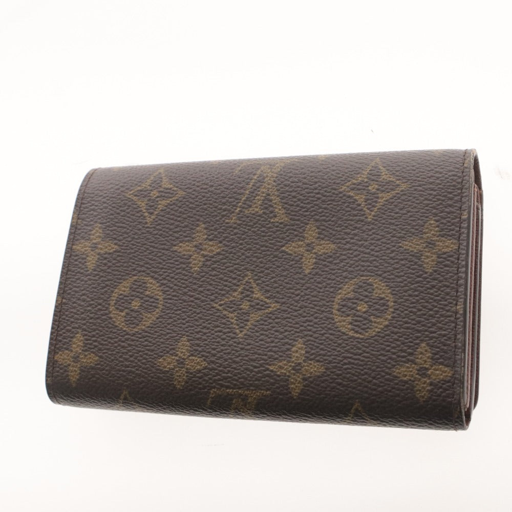 ■ LOUIS VUITTON ルイヴィトン 財布 ウォレット モノグラム ポルトモネ 二つ折り 札 小銭 カード入れ ファスナー ダークブラウン系