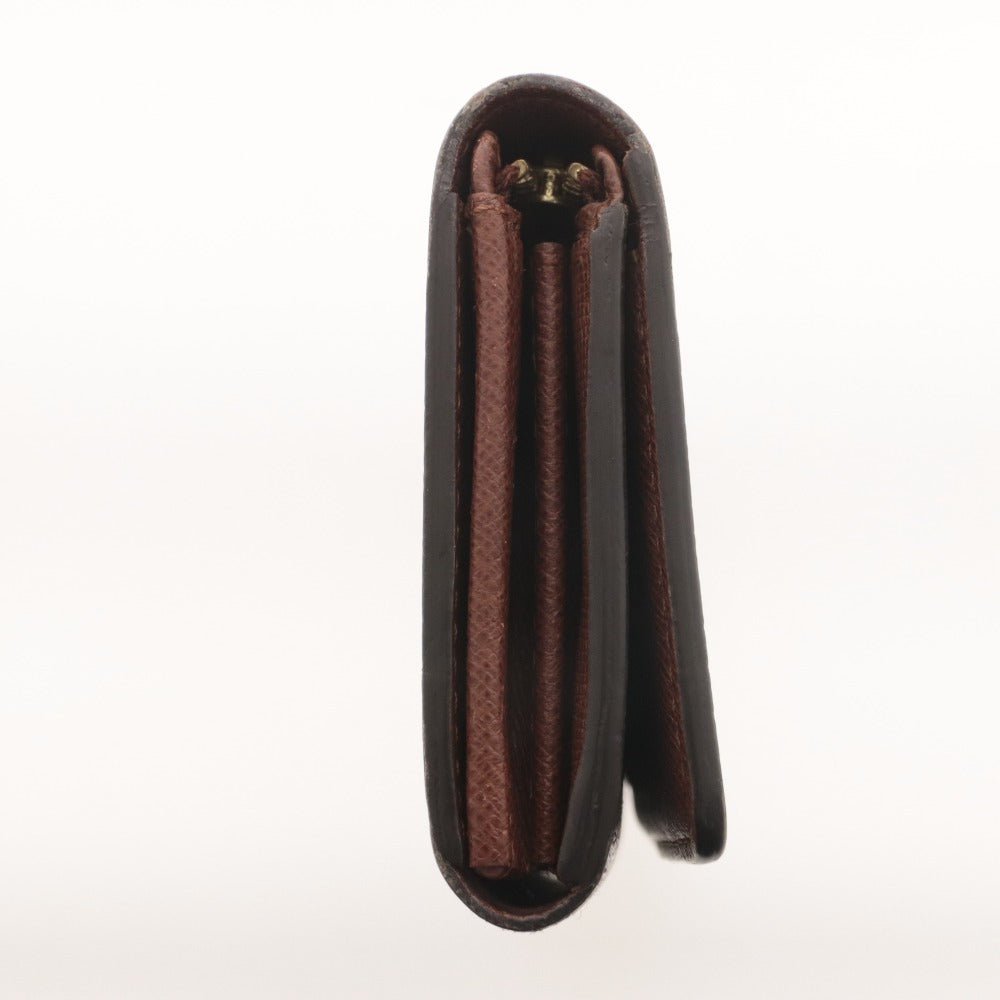 ■ LOUIS VUITTON ルイヴィトン 財布 ウォレット モノグラム ポルトモネ 二つ折り 札 小銭 カード入れ ファスナー ダークブラウン系