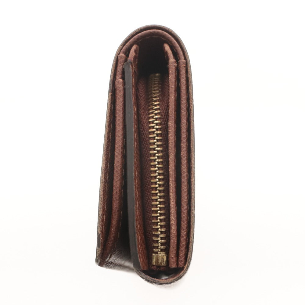 ■ LOUIS VUITTON ルイヴィトン 財布 ウォレット モノグラム ポルトモネ 二つ折り 札 小銭 カード入れ ファスナー ダークブラウン系