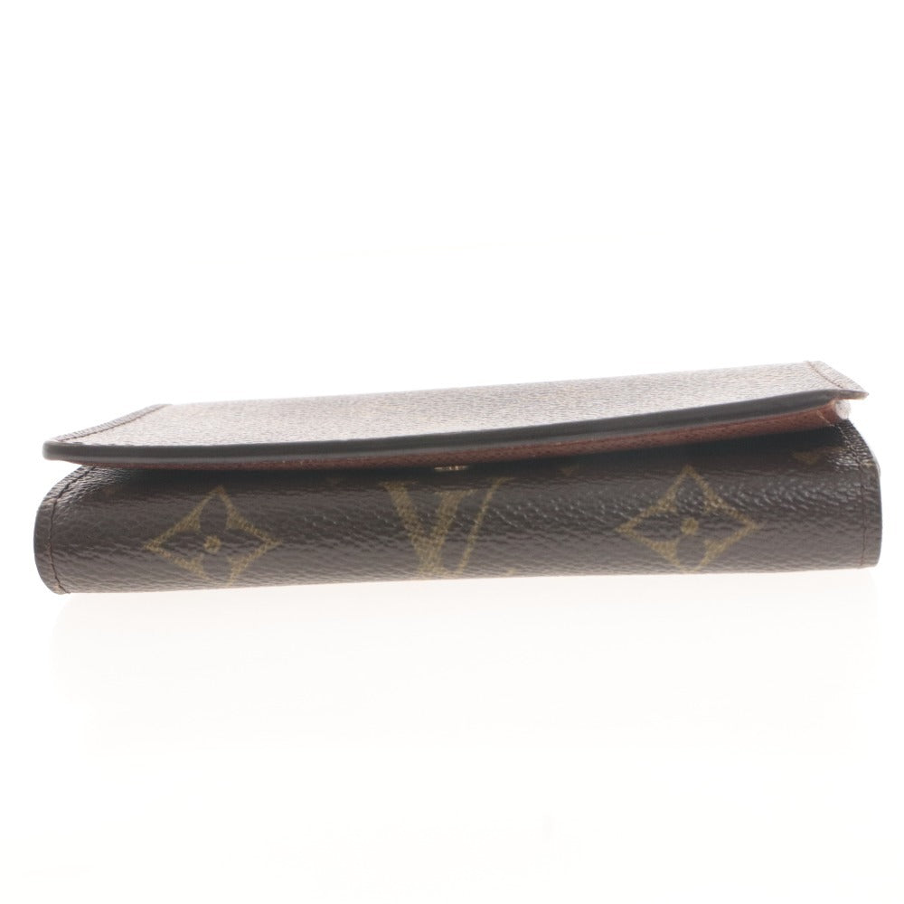 ■ LOUIS VUITTON ルイヴィトン 財布 ウォレット モノグラム ポルトモネ 二つ折り 札 小銭 カード入れ ファスナー ダークブラウン系