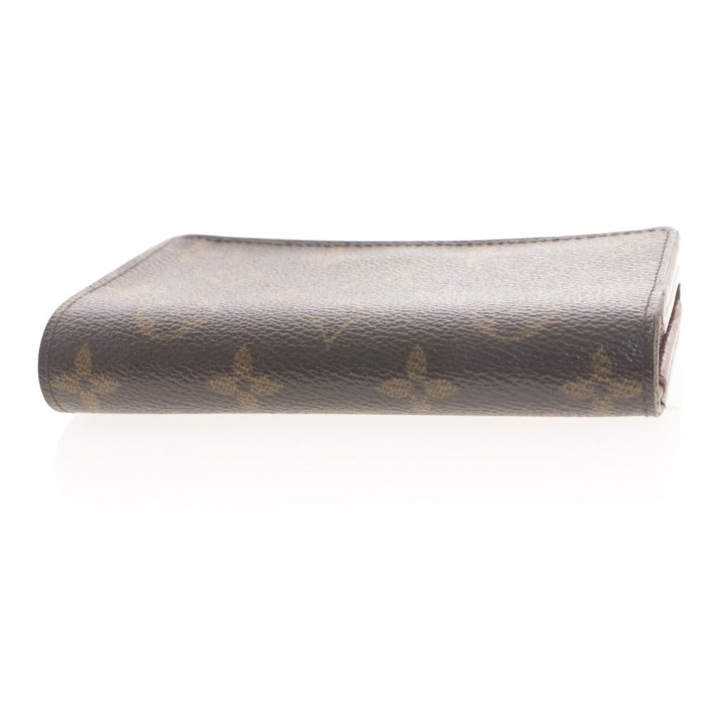 ■ LOUIS VUITTON ルイヴィトン 財布 ウォレット モノグラム ポルトモネ 二つ折り 札 小銭 カード入れ ファスナー ダークブラウン系