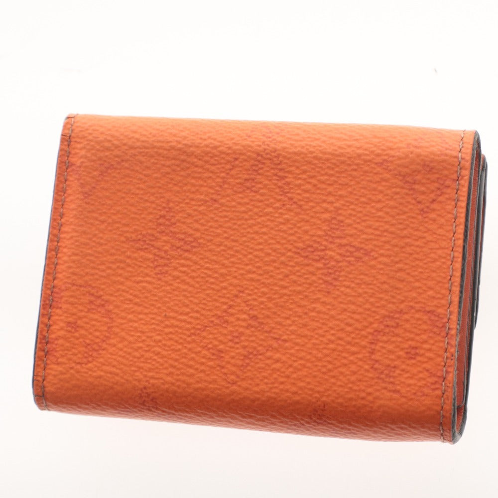 ■ LOUIS VUITTON Louis Vuitton Wallet Discovery Compact Wallet Taiga Leather Trifold Bill Coin Card Holder Orange Box and Dust Bag Included