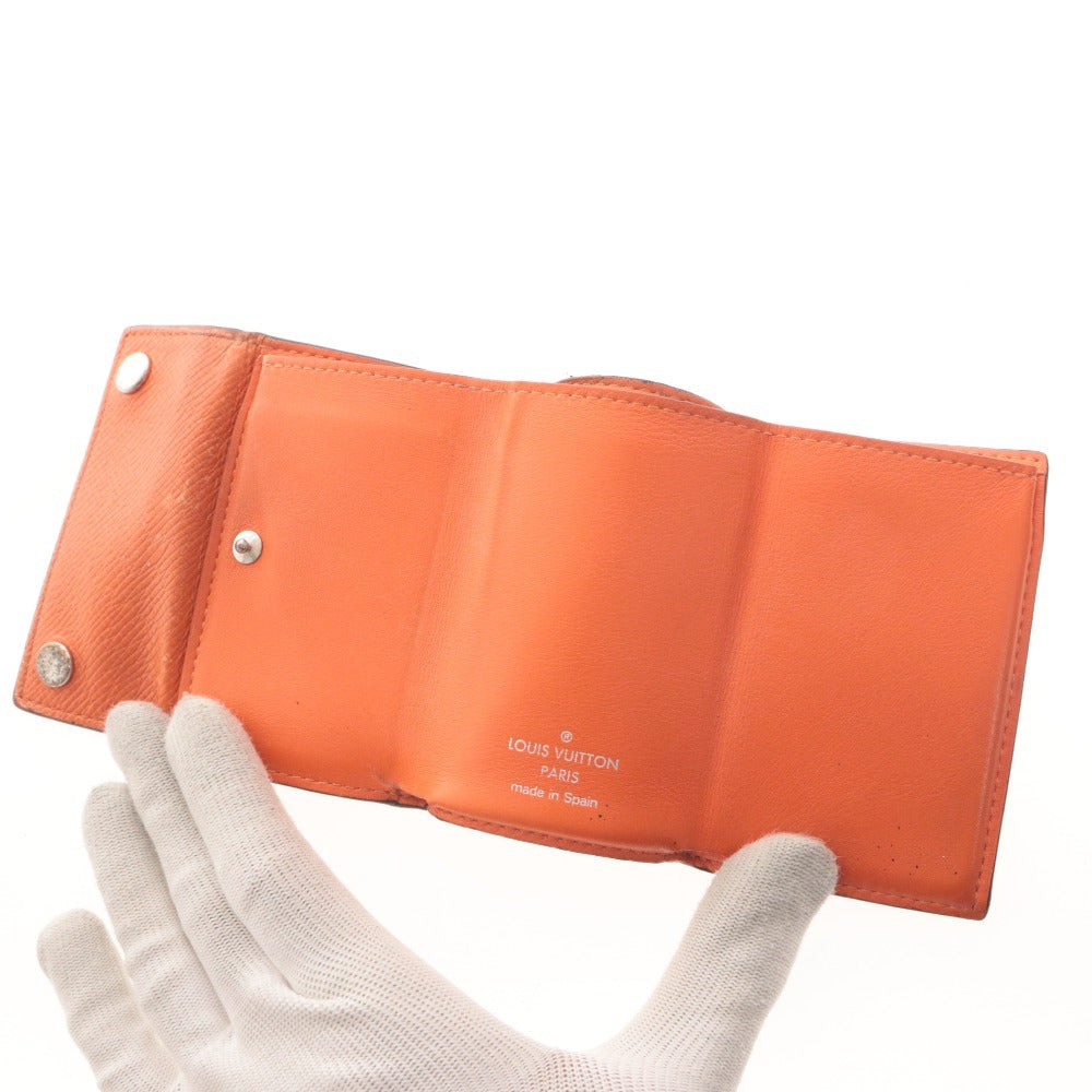■ LOUIS VUITTON Louis Vuitton Wallet Discovery Compact Wallet Taiga Leather Trifold Bill Coin Card Holder Orange Box and Dust Bag Included
