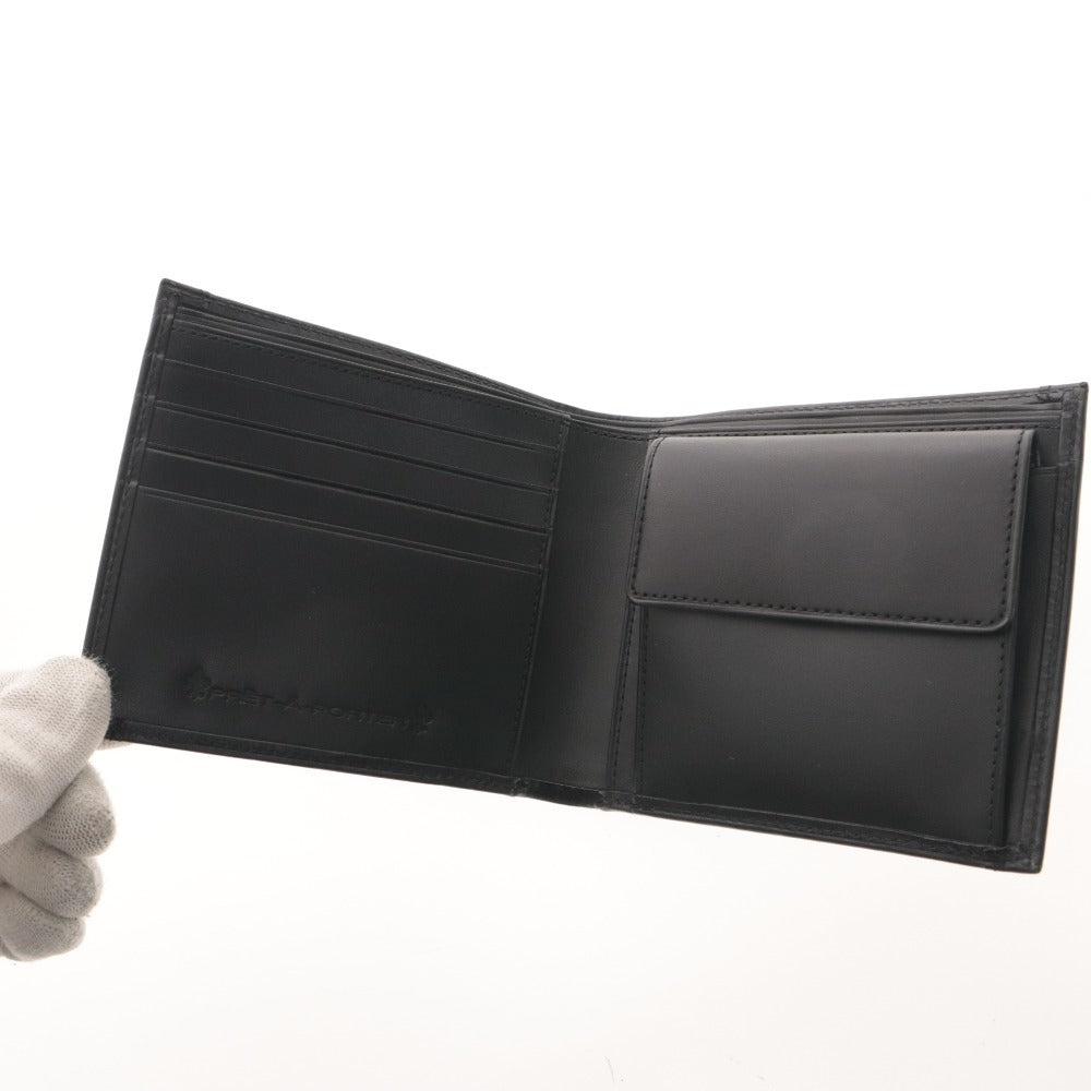 ■ PRET-A-PORTER プレタポルテ 財布 ウォレット 二つ折り 札 小銭 カード入れ メンズ ブラック 箱付き 未使用