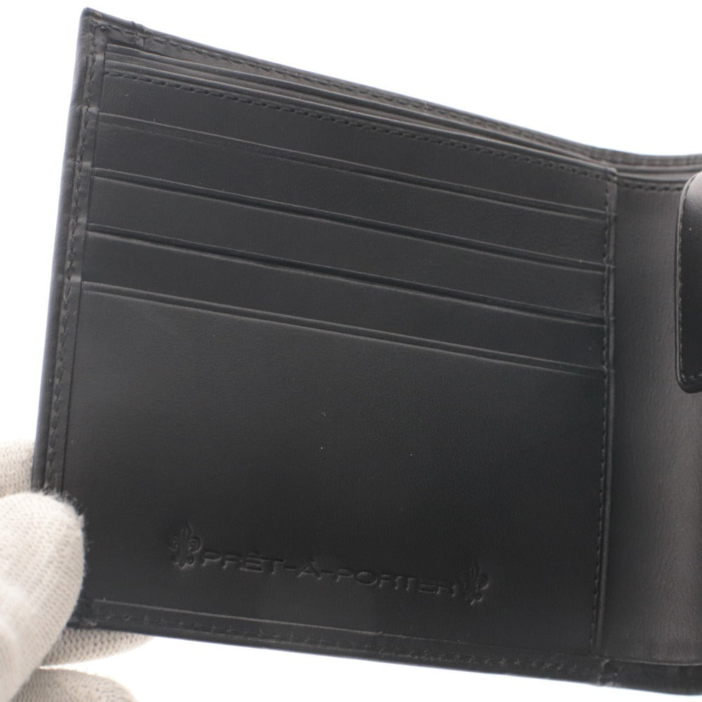 ■ PRET-A-PORTER プレタポルテ 財布 ウォレット 二つ折り 札 小銭 カード入れ メンズ ブラック 箱付き 未使用