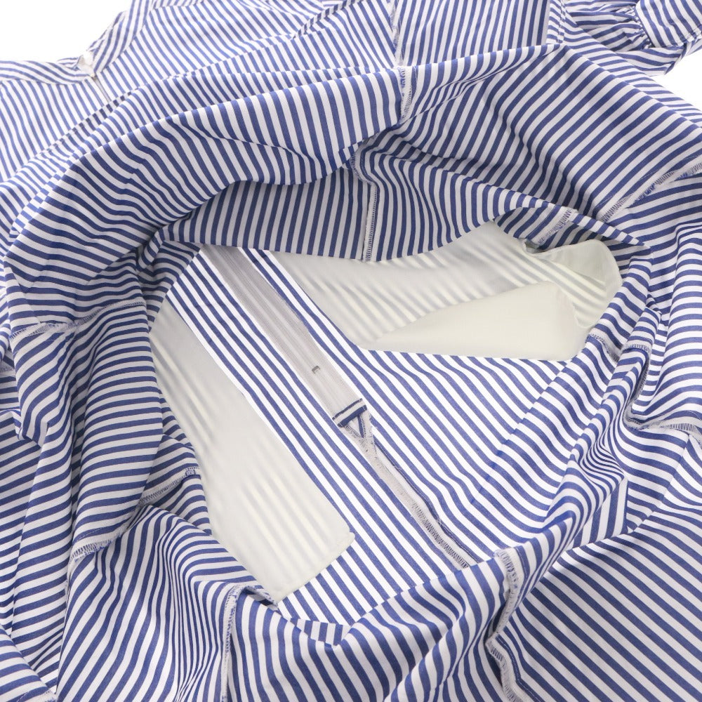 ■ GREEN LABEL RELAXING Dress Long Seven-Quarter Sleeve Stripe Women's F White Blue