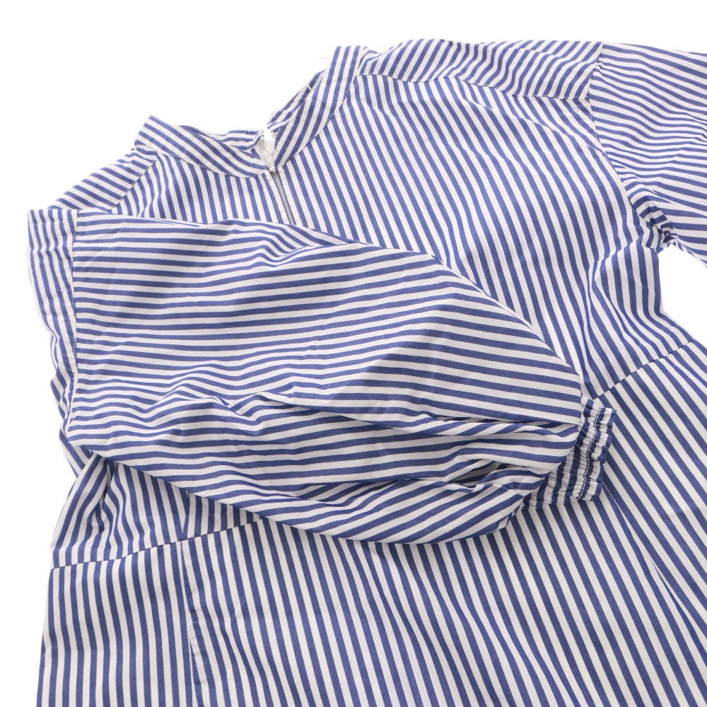 ■ GREEN LABEL RELAXING Dress Long Seven-Quarter Sleeve Stripe Women's F White Blue