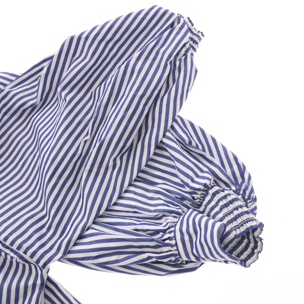 ■ GREEN LABEL RELAXING Dress Long Seven-Quarter Sleeve Stripe Women's F White Blue