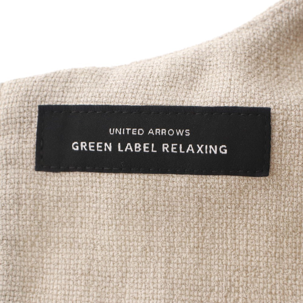 ■ グリーンレーベルリラクシング GREEN LABEL RELAXING ワンピース ロング ノースリーブ フレアベルト レディース F ライトベージュ